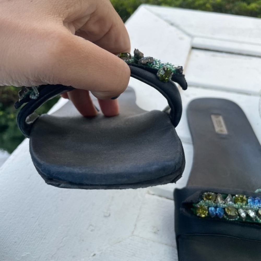 PRADA BEADED SATIN SLIPPER SANDAL SIZE 41 - Picture 7 of 10